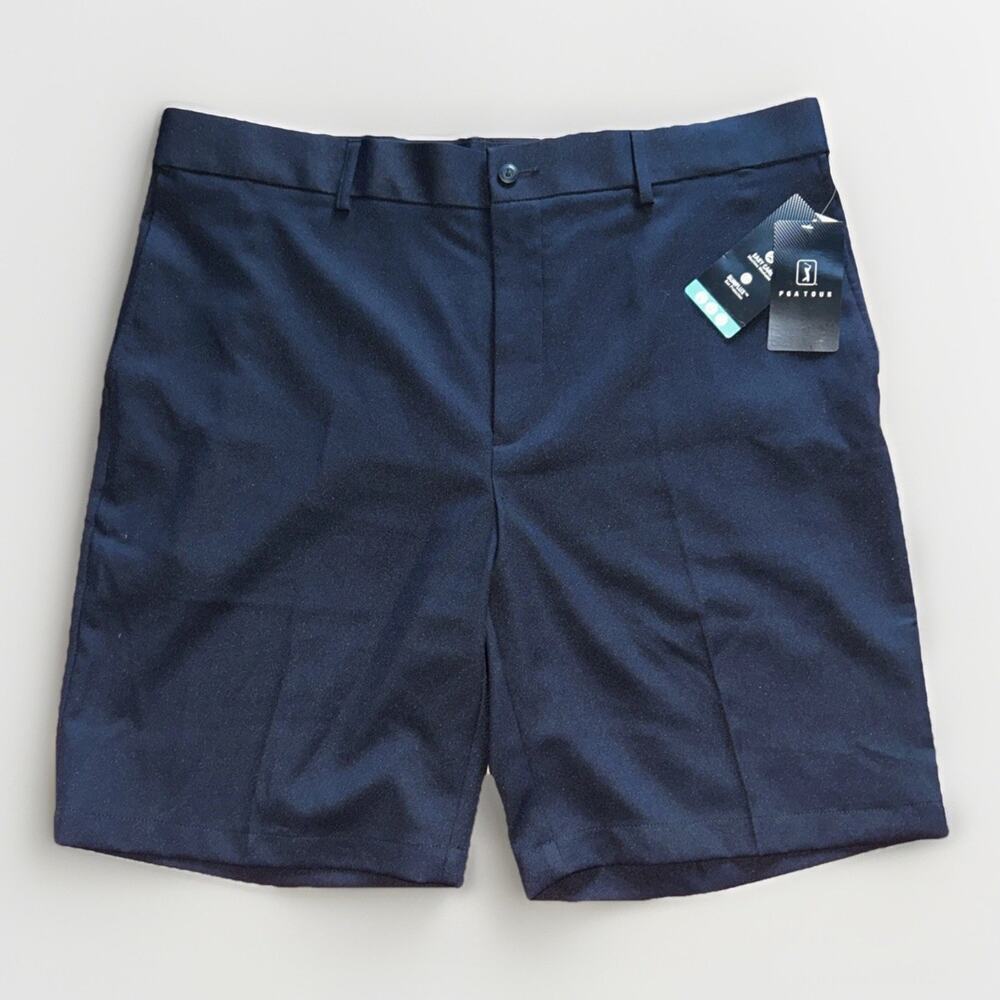 PGA Tour Performance Golf Shorts Mens Size 40 Black 9.5" Inseam Expandable Waist